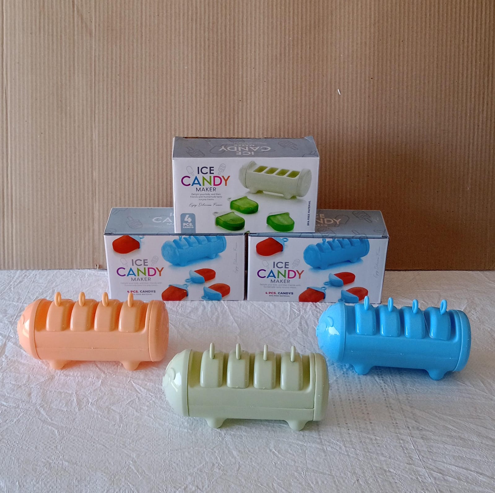 5596 CARTOON SHAPE MOLD ICE CANDY, POPSICLE MOLD ICE, PLASTIC ICE CANDY MAKER KULFI MAKER MOLDS SET WITH 4 CUPS (1 PC / MULTICOLOR) 5596 CARTOON SHAPE MOLD ICE CANDY, POPSICLE MOLD ICE, PLASTIC ICE CANDY MAKER KULFI MAKER MOLDS SET WITH 4 CUPS (1 PC / MULTICOLOR)